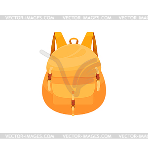 Kids orange schoolbag cartoon icon - vector clip art