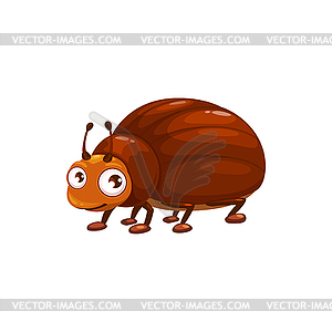 Cartoon bug icon, insect with cute face - vector image