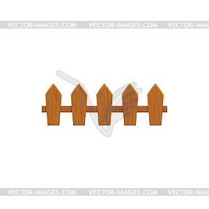 Rural fence of wood, horse barrier realistic icon - vector image