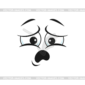 Depressed sad upset emoticon disapointed emoji - vector clip art