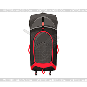 Backpack icon, camping or hiking rucksack - vector clipart