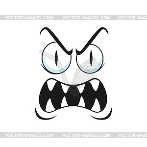 Suspicious mad emoticon with angry face - vector clipart