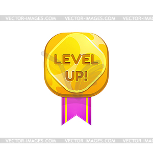 Medal award for level up ui game prize - vector image