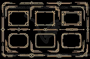 Art deco elements borders, frames, dividers - vector image