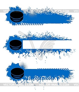 Шаблоны пустых баннеров чемпионата по хоккею с шайбой - изображение в векторном формате