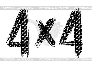 Car off road racing sport grunge print - vector clip art