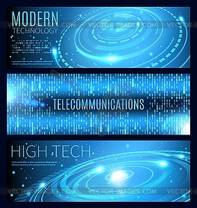 Modern technology, high tech and telecommunication - vector clip art