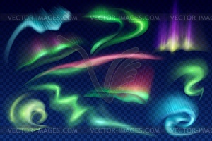 Northern lights on transparent background - vector image