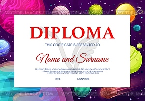 School kid diploma kindergarten certificate - vector clip art