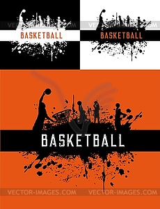 Basketball sport club, championship players poster - vector image