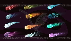 Фантастическая комета, метеор или астероид в космосе - изображение в векторном формате