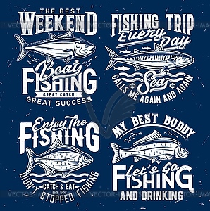 Fishing sport t-shirt print templates - vector clipart