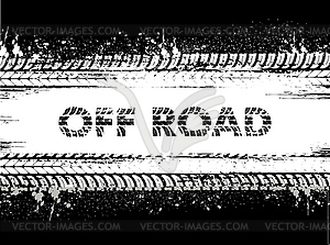 Off road tire tracks, truck and car wheel prints - vector clipart