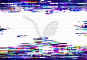 Glitch pixels abstract distorted background - vector clip art