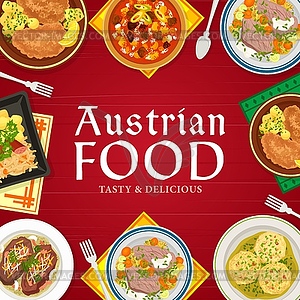 Austrian cuisine restaurant menu cover - vector clip art