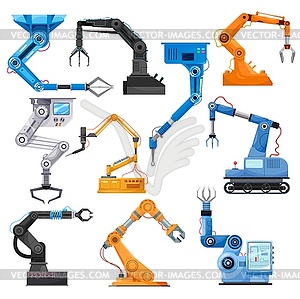 Industrial robotic arms of robot manipulator - vector image