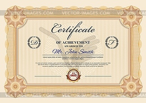 Business achievement certificate template - vector clip art