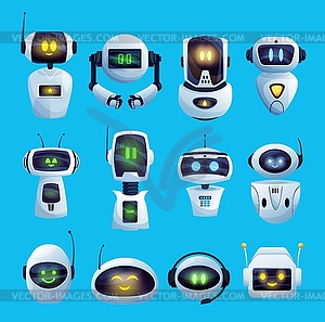 Cartoon chat bots and robots set - vector image