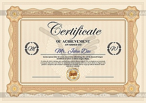 Certificate of achievement template - vector image