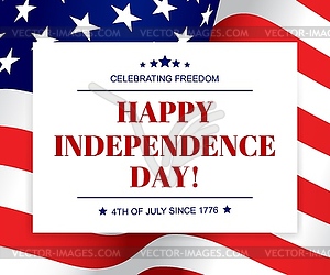 USA Independence Day greeting card - vector image