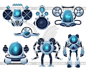 Подводный робот и герои мультяшныйов ROV - изображение в векторном виде