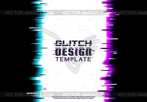 Screen glitch, pixels noise design template - vector clipart