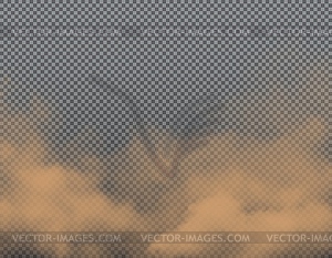 Brown dust, sand or dirt clouds, realistic - vector image