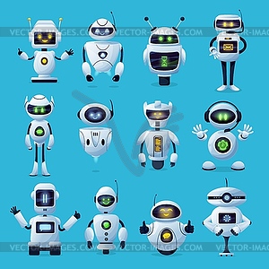 Робот-герои мультяшныйов с искусственным интеллектом - векторная графика