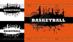 Basketball or streetball game grunge background - royalty-free vector clipart