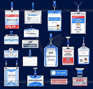 Идентификационные бейджи и карты - векторное изображение клипарта