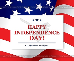 Happy Independence Day greeting card, usa - vector clipart