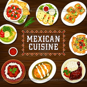 Mexican cuisine restaurant meals banner - vector image