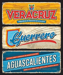 Агуаскальентес, Герреро, белая жесть штата Веракрус - графика в векторном формате