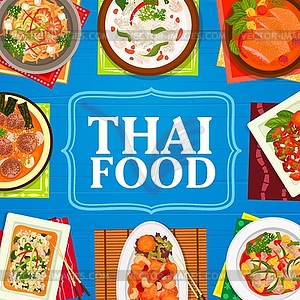 Thailand cuisine restaurant meals banner - vector clip art