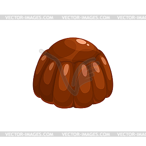 Chocolate candy, sweet dessert praline comfit icon - vector clipart