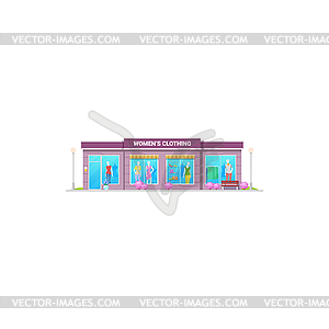 Women clothing store, shop and fashion boutique - vector clip art