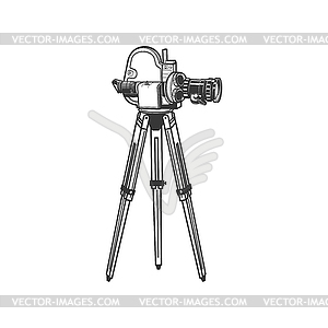 Профессиональный кинопроектор ретро камера - изображение в векторе / векторный клипарт