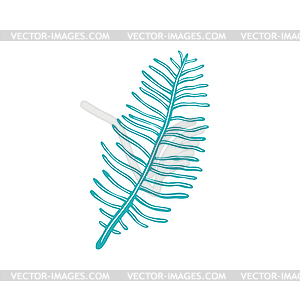 Blue sea coral in shape of branch - stock vector clipart