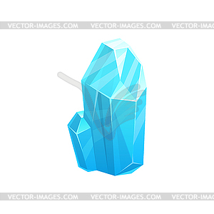 Crystal ice, iceberg rock or frozen glass and snow - vector clipart