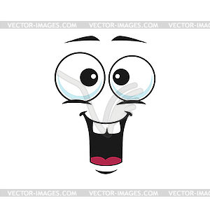 Emoji surprised smile, wide open mouth emoticon - vector clipart