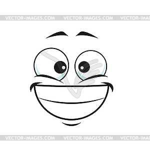 Smiling emoji with big toothy smile icon - vector clipart
