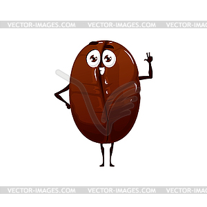 Roasted coffee bean food emoji emoticon - vector image