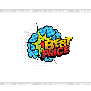 Popart special offer best price retro comic bubble - vector image