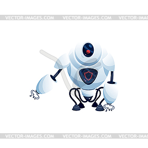 Робот андроид умный механический на присосках детская игрушка - иллюстрация в векторе