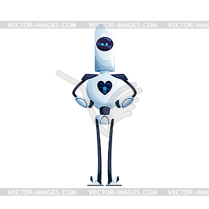 Electronic humanoid with heart, hands and legs - vector image