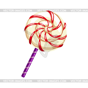 Candy on stick with red jam bonbone icon - vector clipart