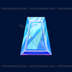 Blue magic crystal, faceted gem, rock icon, - vector clipart