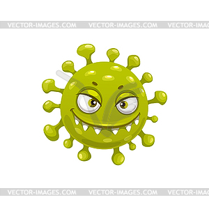 Cartoon coronavirus cell icon covid19 virus - vector clipart