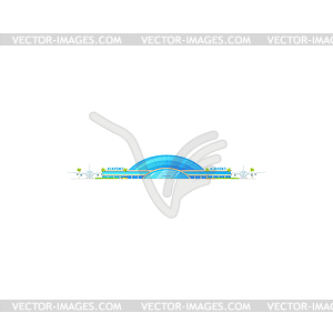 Airport building glass terminal and plane - royalty-free vector image