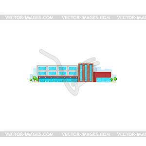 Urban government building supermarket - vector image